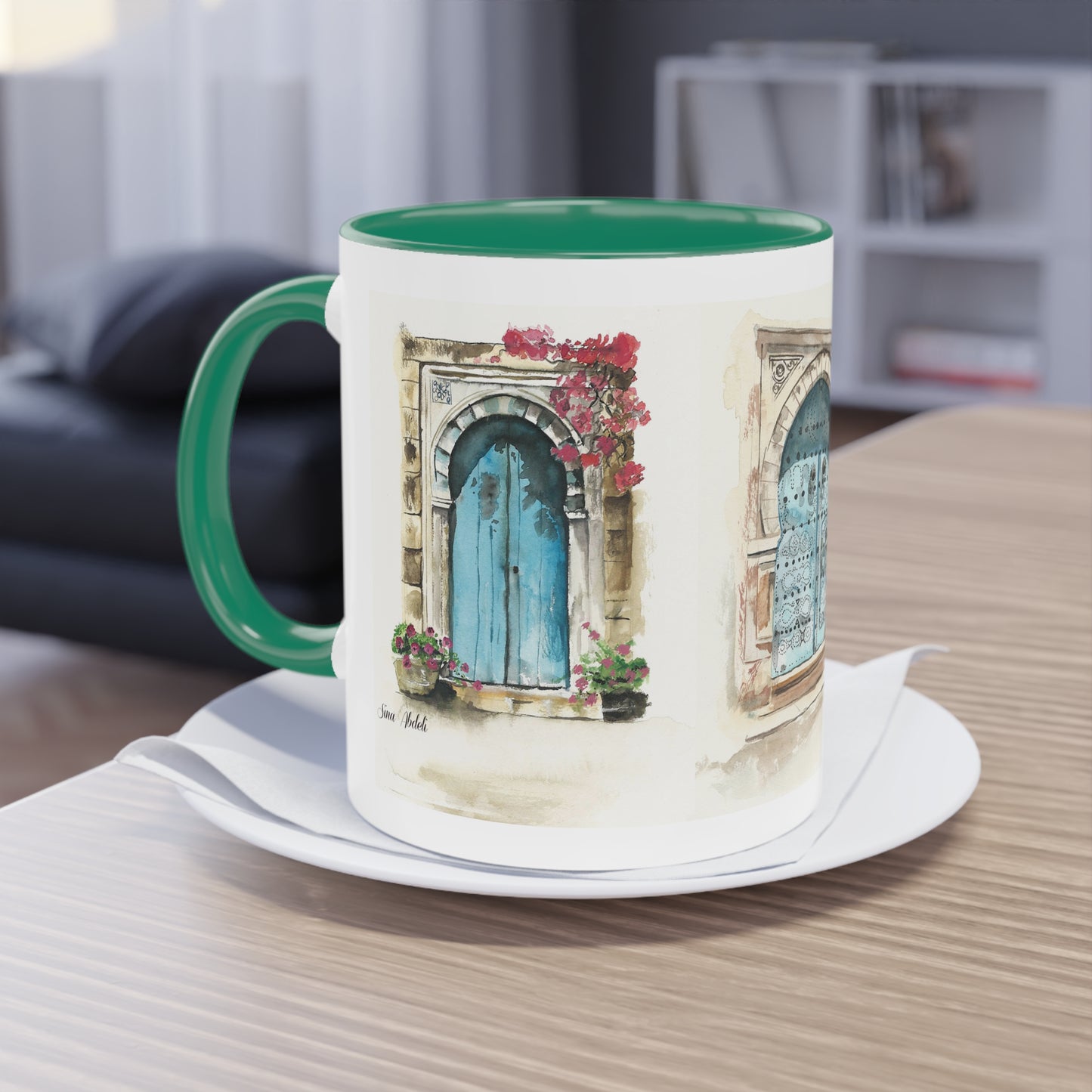 Two-Tone Coffee Mug, Tunis doors