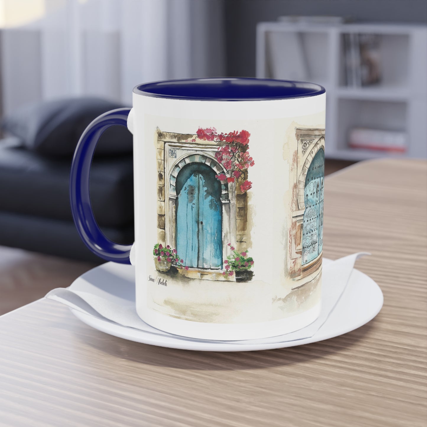 Two-Tone Coffee Mug, Tunis doors