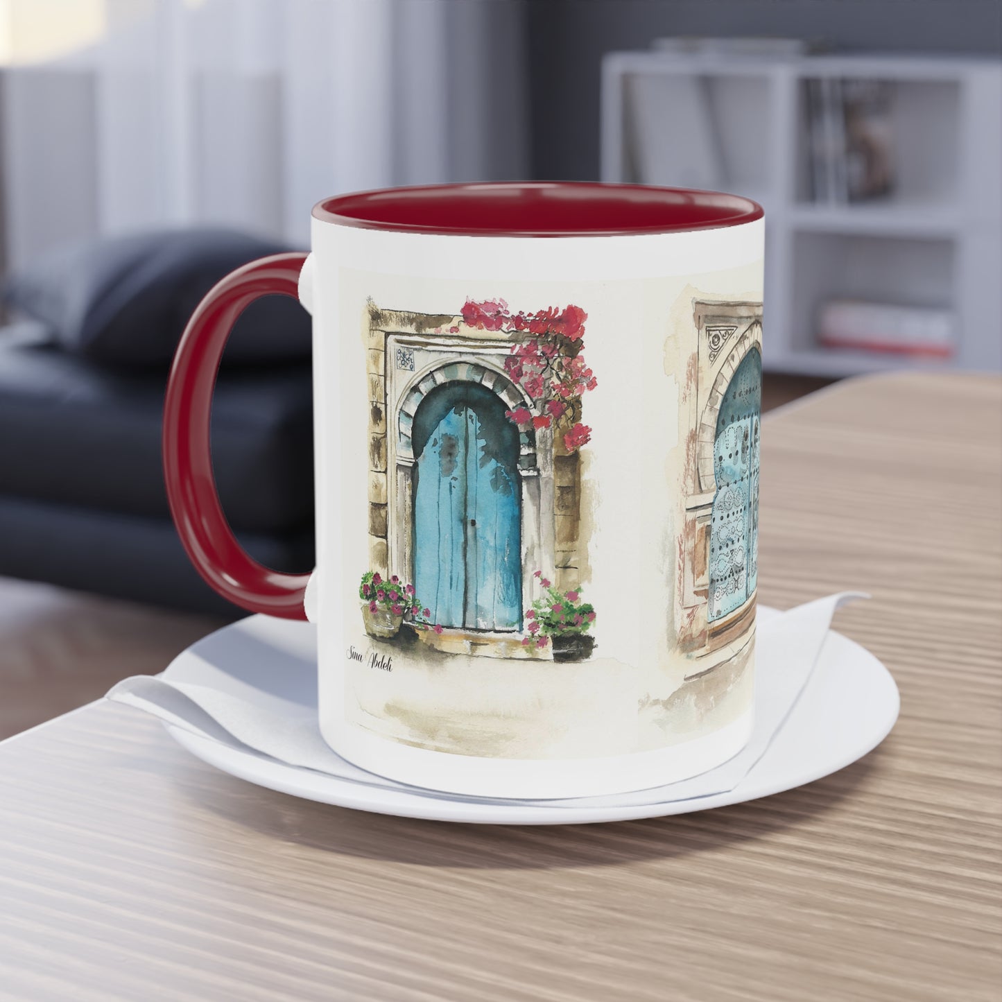 Two-Tone Coffee Mug, Tunis doors