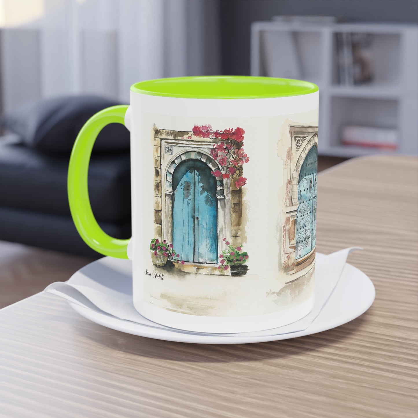 Two-Tone Coffee Mug, Tunis doors