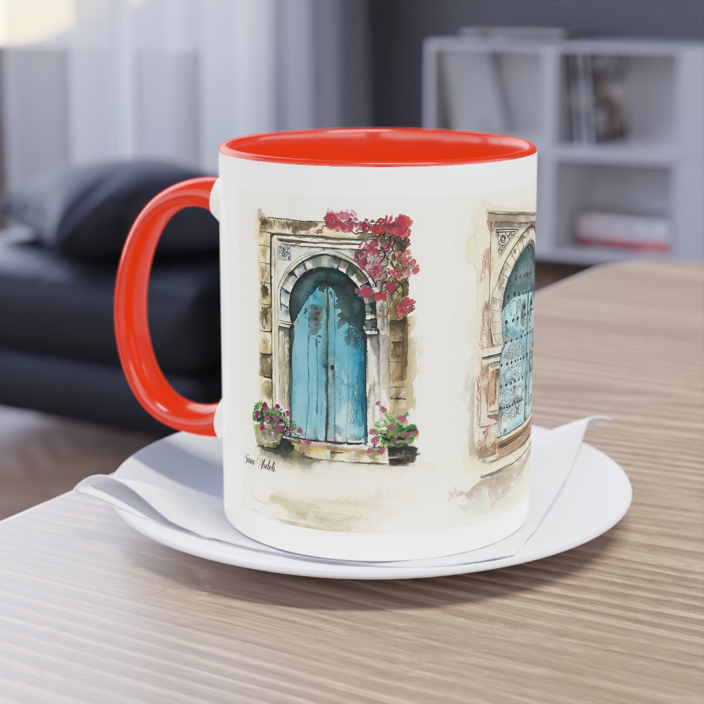 Two-Tone Coffee Mug, Tunis doors