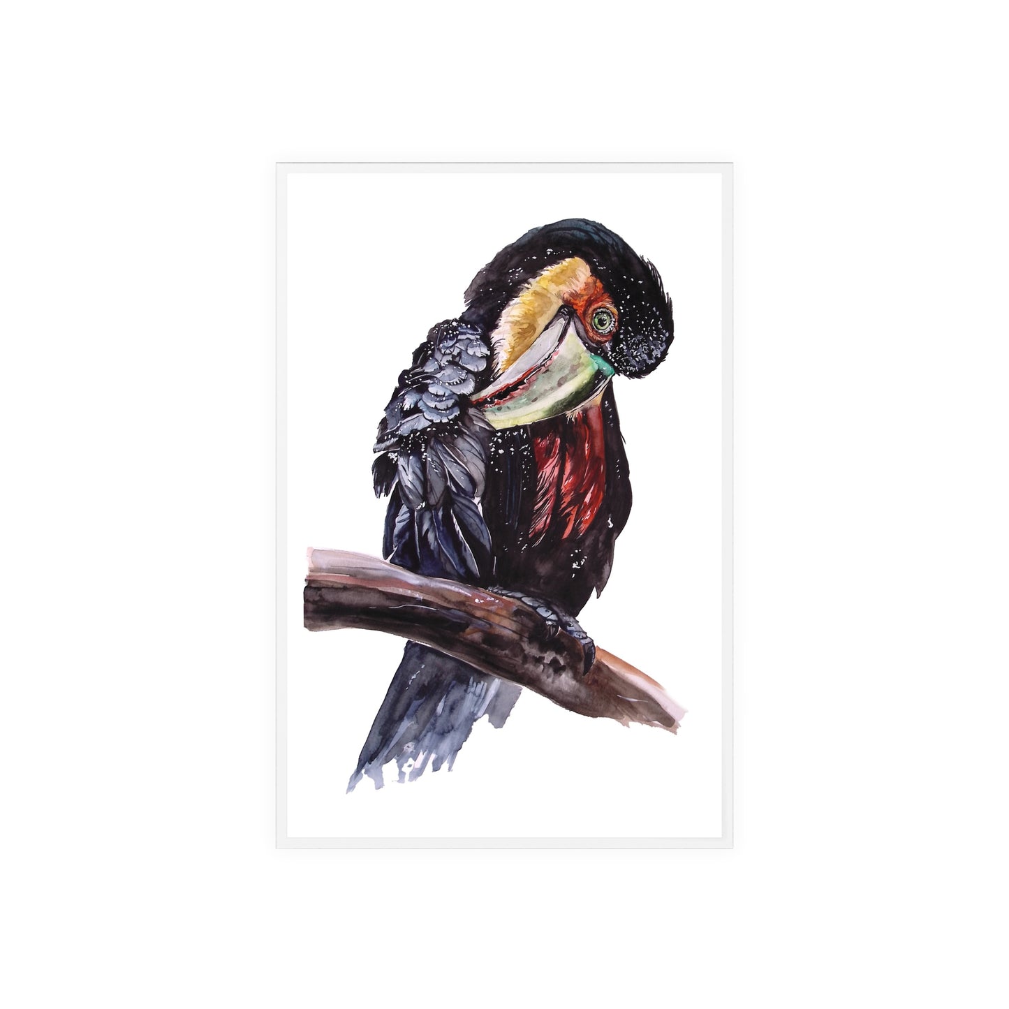 Acrylic Sign with Wooden Stand Red-breasted toucan